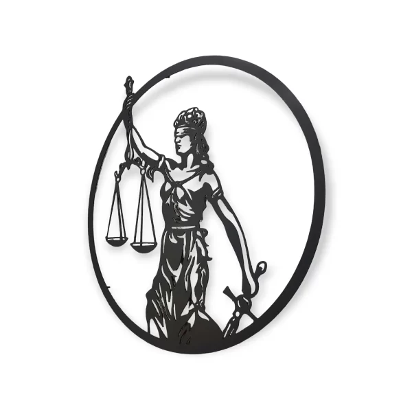 دیوار کوب فرشته عدالت فریم دایره
